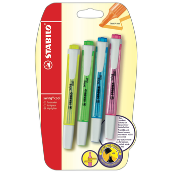 Image de Surligneur Swing Cool STABILO, 4 unités, coloris assortis