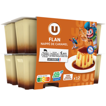 Image de U MAT ET LOU
Dessert lacté flan goût vanille nappé caramel