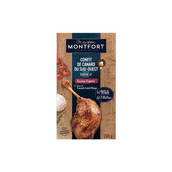 Image de Cuisse canard confite, IGP Sud Ouest, MONTFORT, France, sous vide, 220g, 1