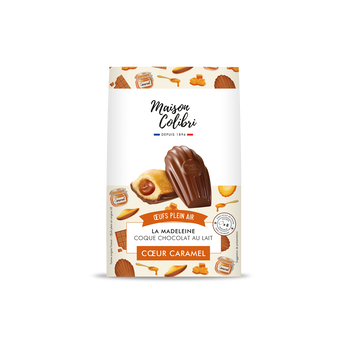 Image de Madeleine coeur caramel coque chocolat au lait MAISON COLIBRI