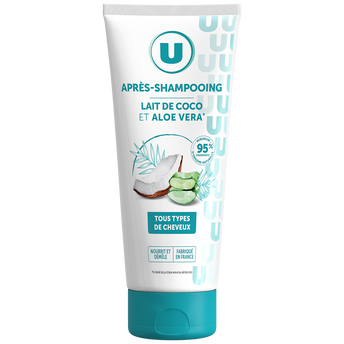 Image de U
Après shampooing Tous types de cheveux, lait de coco & aloe véra