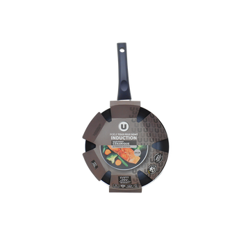 Image de U
Poêle U en aluminium-revêtement anti-adhesive céramique sans PFAS-24cm-manche en bakélite peinte bleu-tous feux dont