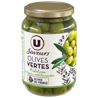 Image de U SAVEURS
Olives vertes picholine pasteurisées bocal