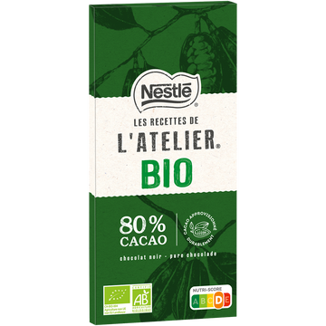 Nestlé Chocolat Noir Bio 80% Les Recettes De L Atelier Nestlé 80g