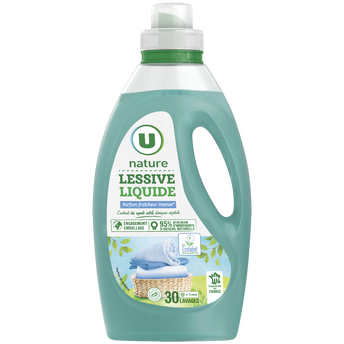 Image de U NATURE
Lessive liquide - Fraicheur intense - 30 lavages - 1.5