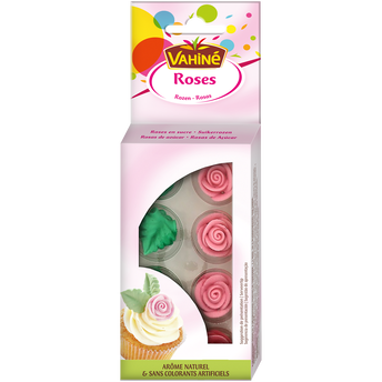 Image de Décors roses & feuilles en sucre VAHINE