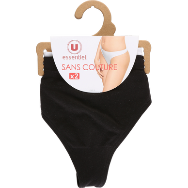Lot de 2 tangas femme sans couture Super U Hyper U U Express