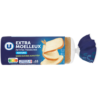 Image de U
Pain de mie petite tranche nature sans sucre ajoutés