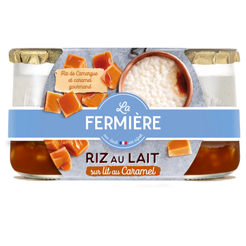 La Fermière Riz Au Lait Sur Lit Au Caramel La Fermiere - 2 Pots De 160g