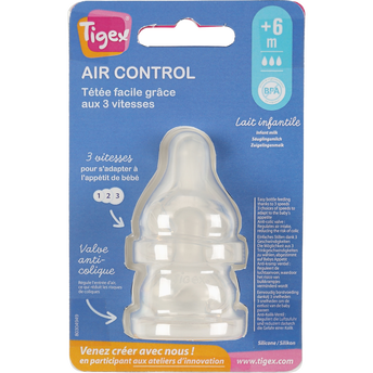Image de Tetine x2 silicone bout rond air