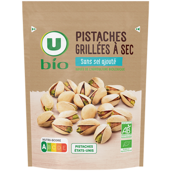 Image de U BIO
Pistaches grillées à sec sans sel ajouté , sachet