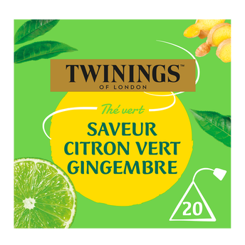 Image de Thé vert au gingembre saveur citron vert TWININGS