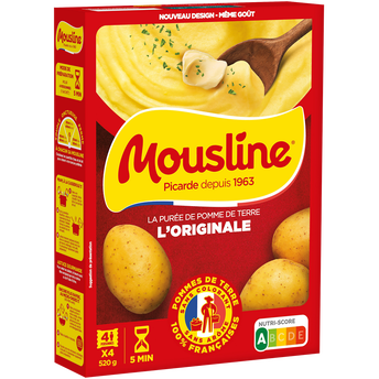 Image de Purée nature MOUSLINE, 4 sachets pour 4 personnes 4x130g