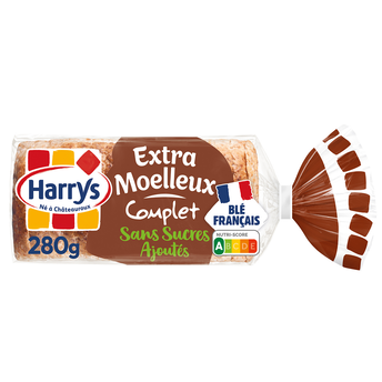 Image de Pain de mie extra moelleux Complet sans sucres ajoutés HARRYS