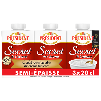 Image de Secret de crème UHT PRESIDENT, 25%mg