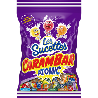 Image de Bonbons Sucettes Atomic CARAMBAR - Sachet de