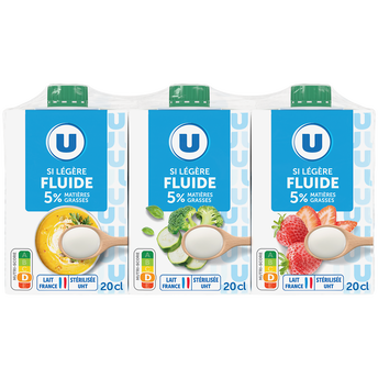 Image de U
Spécialité laitière fluide UHT extra légère 5%MG - 3 briques de
