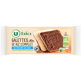Image de U BIO
Galette de riz nappée de chocolat au lait