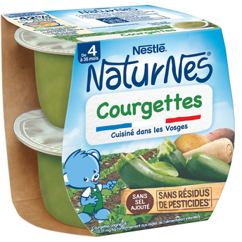 Image de Petits pots bébé courgettes NATURNES, dès 4-6 mois
