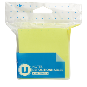 Image de U
Note repositionnable 76x76mm, jaune néon, 400