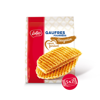 Image de Gaufre coeur fondant vergeoise Lotus - 5 sachets de 2 - Le paquet de
