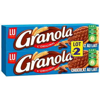 Image de Biscuits sablés nappés au chocolat au lait GRANOLA, 2 paquets de