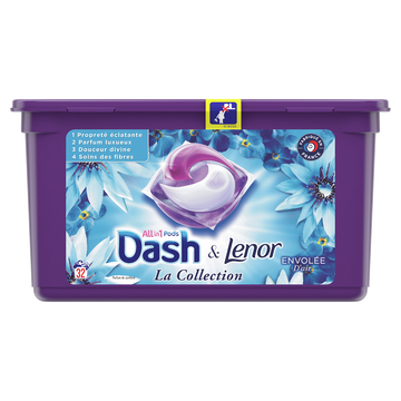 Dash Lessive Pods 2 En 1 Envolée D'air Dash X32 Doses (803.2g)