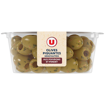 Image de U SAVEURS
Olives vertes dénoyautées aux poivrons rouge et piment jalapeno