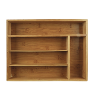Image de Range couverts 5 cases en bambou, 34x26x5cm