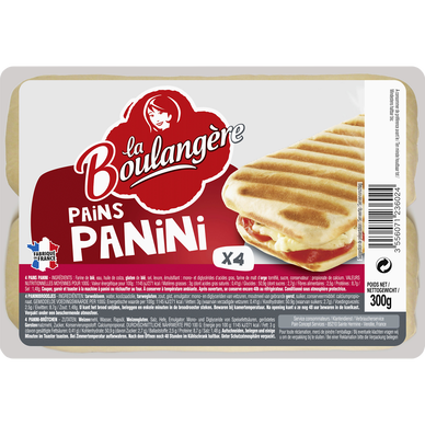 Pains paninis LA BOULANGERE x4 300g - Super U, Hyper U, U Express
