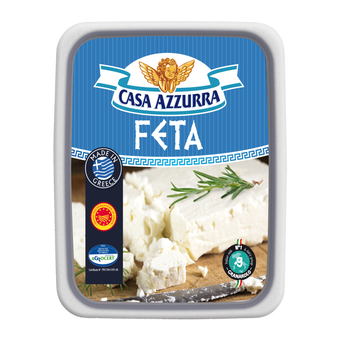 Image de Feta AOP au lait de brebis et de chèvre pasteurisé CASA AZZURA, 23% deMG, barquette de