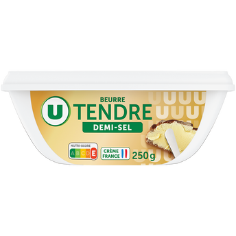 Image de U
Beurre tendre à tartiner demi-sel 80% de matière grasse barquette