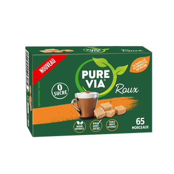Image de Sucre roux zéro sucre PURE VIA boîte de 65 morceaux