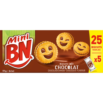 Image de Mini biscuits fourrés chocolat BN, x5 soit
