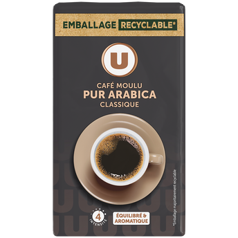 Image de U
Café moulu Dégustation Pur arabica Classique N°4
