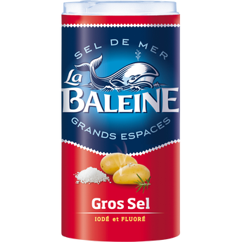 Image de Gros sel de mer iodé et fluoré LA BALEINE, boîte verseuse de