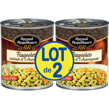 Raynal & Roquelaure Flageolets Cuisinés À L'auvergnate Raynal Et Roquelaure - 2 Boîtes De 820g