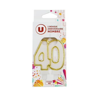 Image de U
Bougie anniversaire dorée chiffre