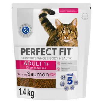 Image de Croquettes chat stérilisé riche en saumon PERFECT FIT