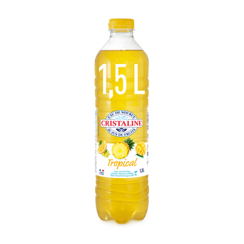 Image de Eau aromatisée au jus de fruits tropical CRISTALINE, bouteille de