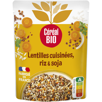 Image de Lentilles  Riz Soja Sachet repas express CEREAL BIO