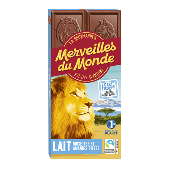 Image de Chocolat lait noisettes amandes pilées MERVEILLES DU MONDE