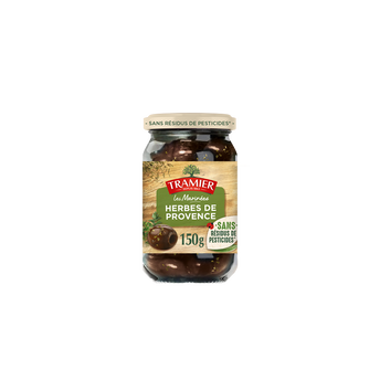 Image de Olives noires confites denoyautées marinées aux herbes de Provence TRAMIER