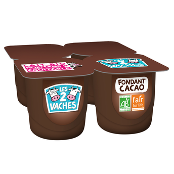 Image de Crème Dessert bio chocolat LES 2 VACHES
