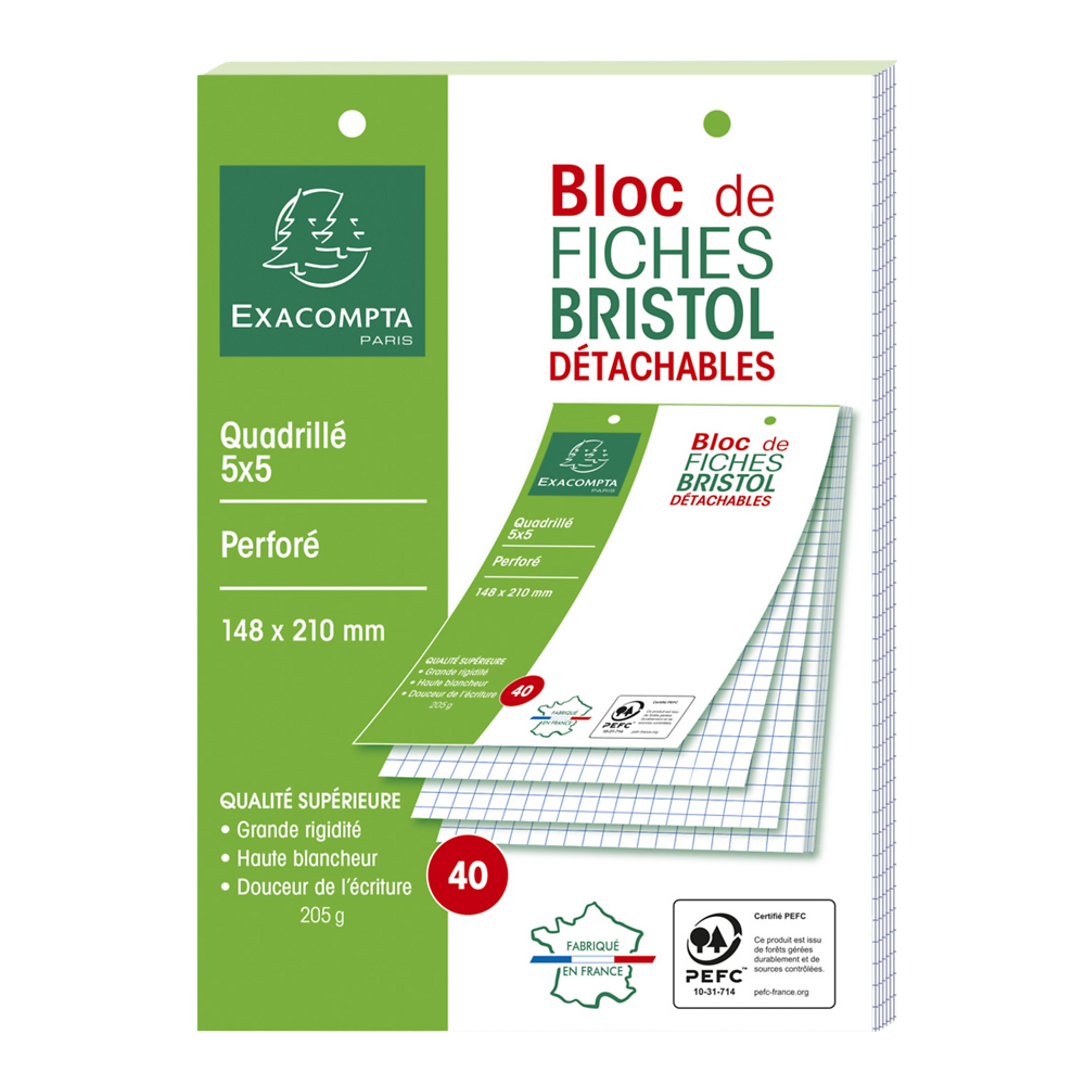 300 Fiches Bristol Grands Carreaux - Avec Anneaux Et Auto-collants - Pour Prise De Notes, Révisions, Organisation - 3