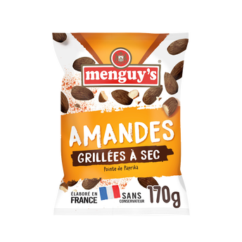 Image de Amandes grillées à sec pointe de paprika, MENGUY'S, sachet