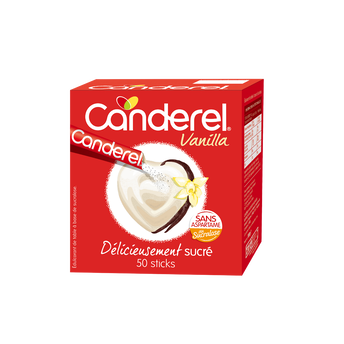 Image de Edulcorant en poudre CANDEREL Vanilla, 50 sticks