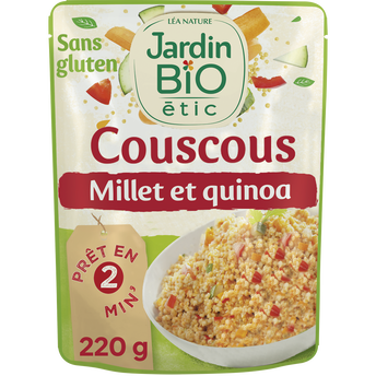 Image de Couscous légumes millet et quinoa sans gluten JARDIN BIO, sachet repasde