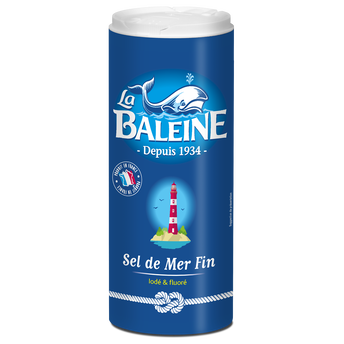 Image de Sel de mer fin iodé et fluoré LA BALEINE, boîte verseuse de