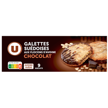 Image de U
Biscuits Galettes Suedoise flocons avoine et chocolat